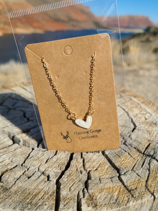 Cream Imperfect Heart Necklace
