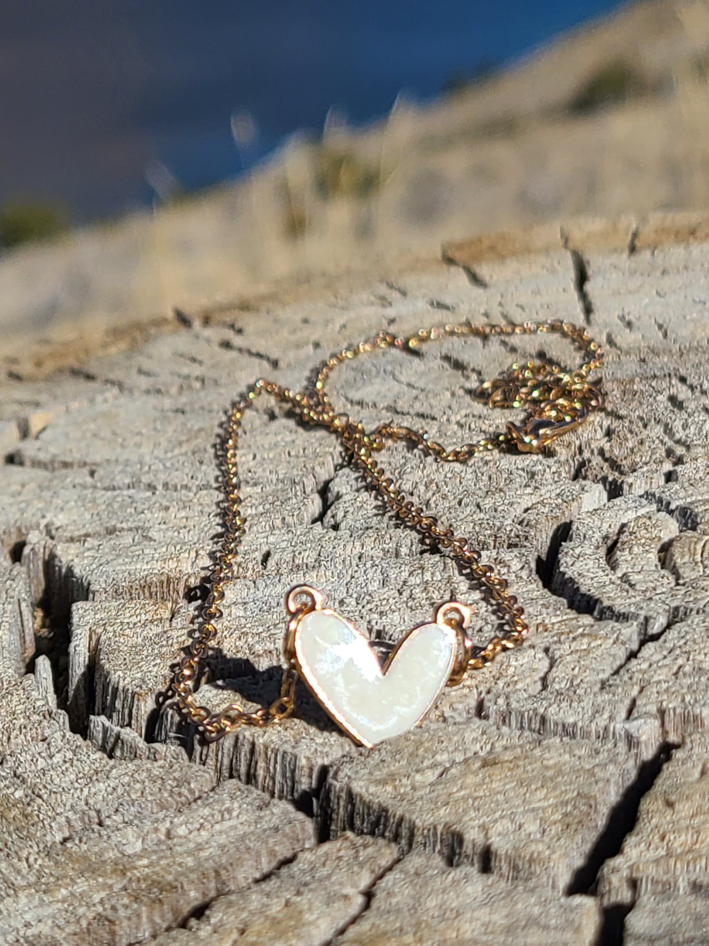 Cream Imperfect Heart Necklace